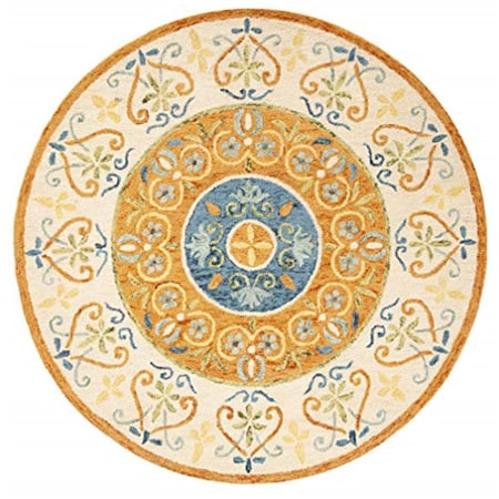 Safavieh 5 x 5 ft. Novelty Round Hand-Tufted Rug Rust & Ivory NOV601P-5R